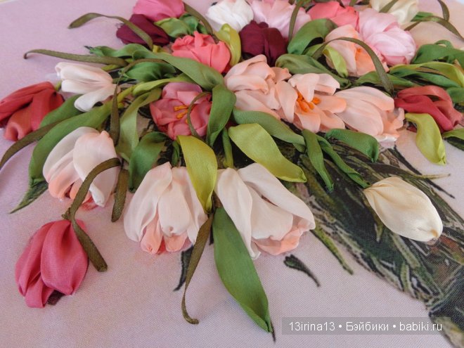 Красота из лент. Вышивка Людмилы Дейнеко