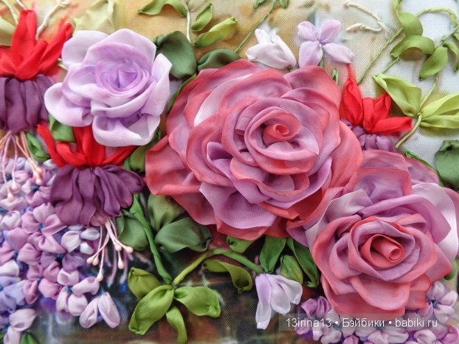 Красота из лент. Вышивка Людмилы Дейнеко