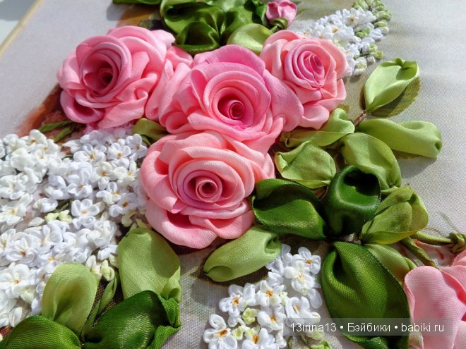 Красота из лент. Вышивка Людмилы Дейнеко