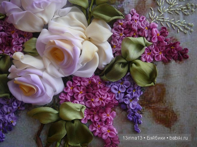 Красота из лент. Вышивка Людмилы Дейнеко