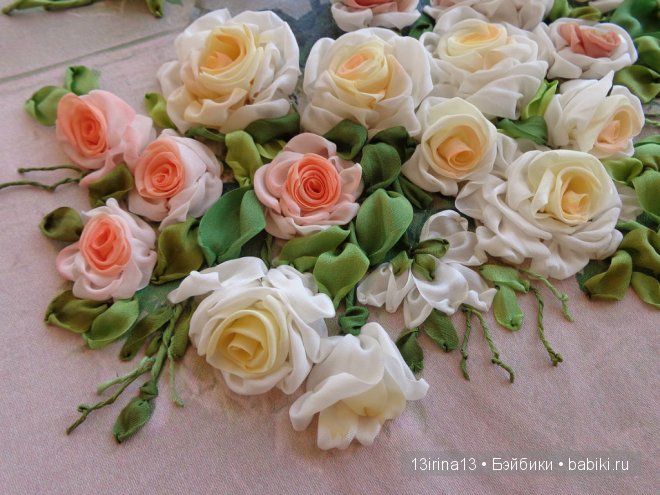 Красота из лент. Вышивка Людмилы Дейнеко