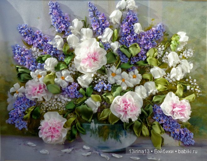 Красота из лент. Вышивка Людмилы Дейнеко