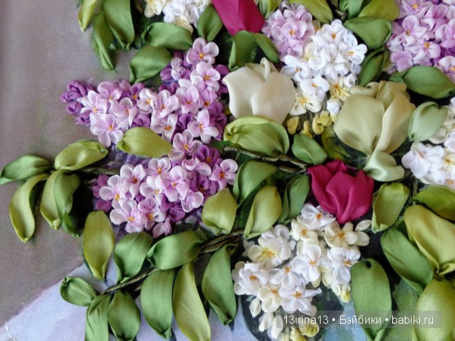 Красота из лент. Вышивка Людмилы Дейнеко