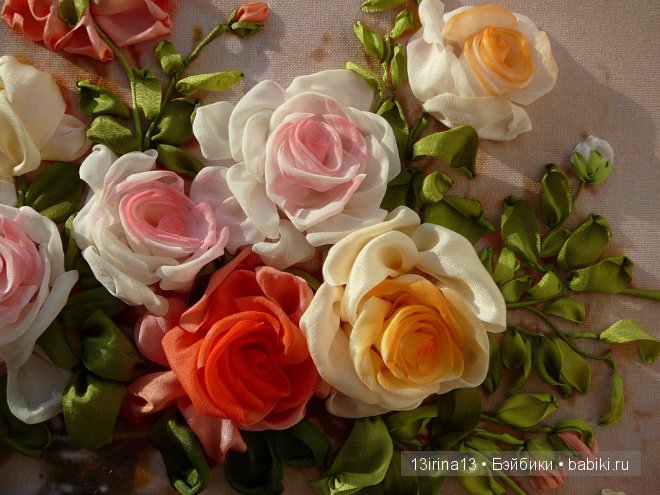 Красота из лент. Вышивка Людмилы Дейнеко