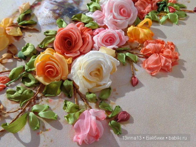 Красота из лент. Вышивка Людмилы Дейнеко