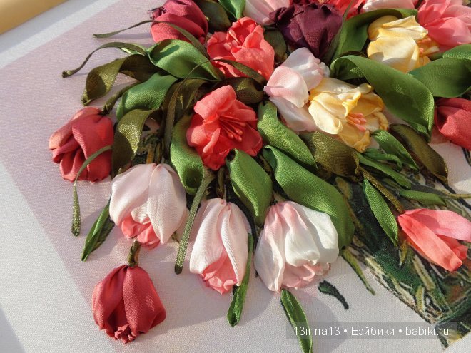 Красота из лент. Вышивка Людмилы Дейнеко