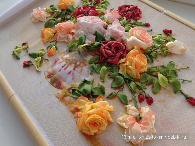 Красота из лент. Вышивка Людмилы Дейнеко