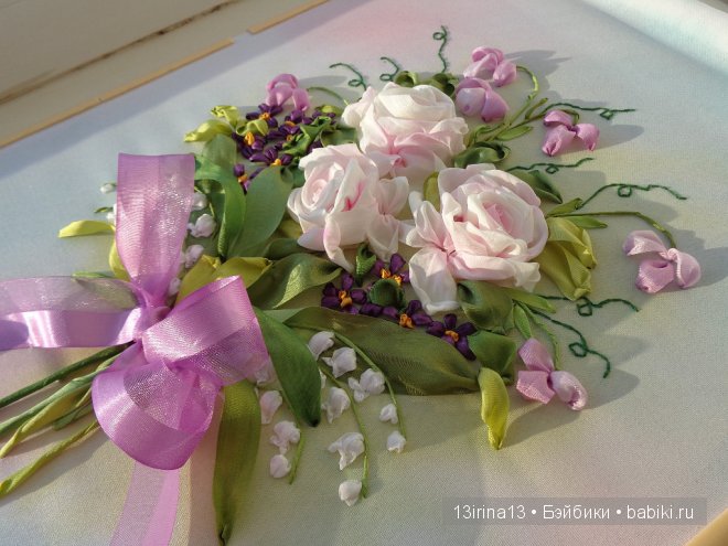 Красота из лент. Вышивка Людмилы Дейнеко