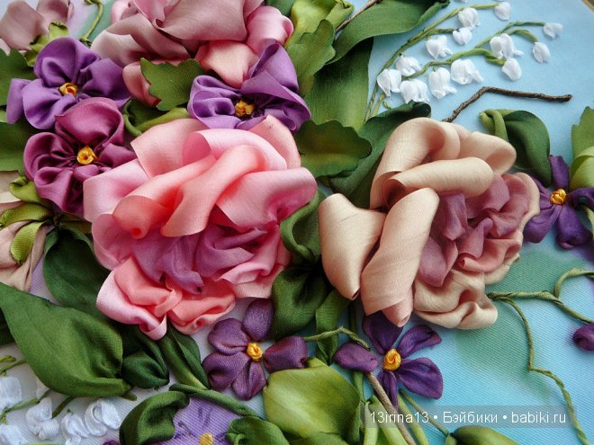 Красота из лент. Вышивка Людмилы Дейнеко