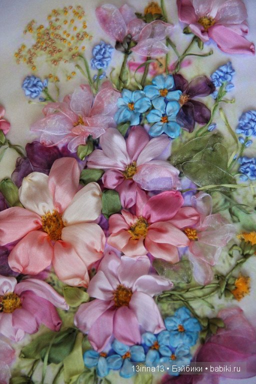 Вышивание картин шёлковыми лентами (3часть)