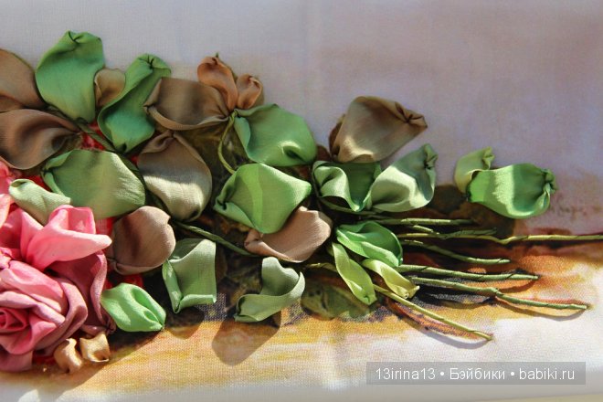 Вышивание картин шёлковыми лентами (3часть)