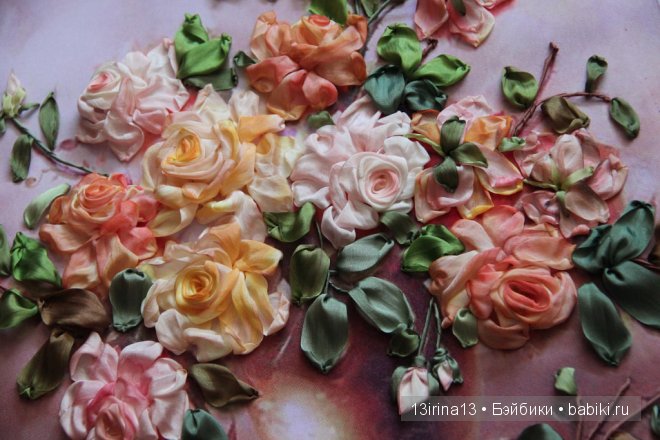 Вышивание картин шёлковыми лентами (3часть)