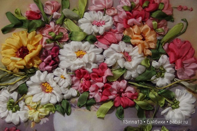 Вышивание картин шёлковыми лентами (3часть)