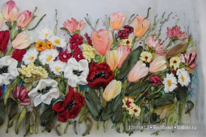 Вышивание картин шёлковыми лентами (3часть)