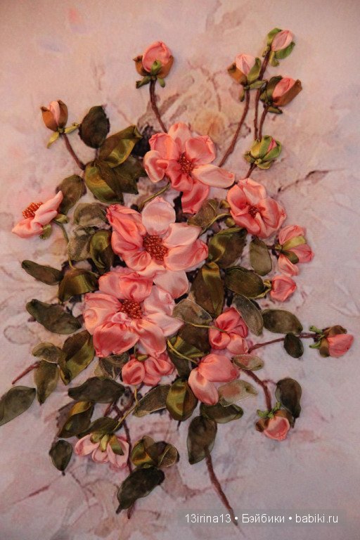 Вышивание картин шёлковыми лентами (3часть)