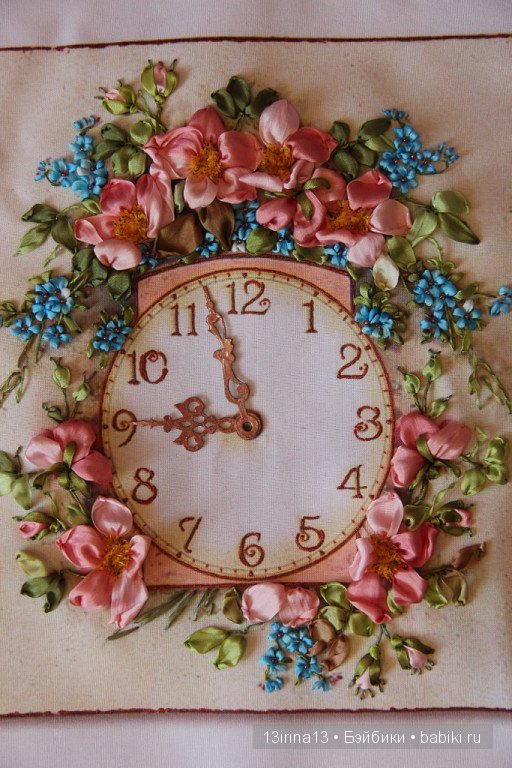 Вышивание картин шёлковыми лентами (3часть)