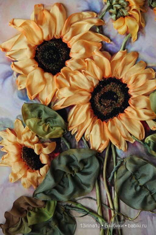 Вышивание картин шёлковыми лентами (3часть)