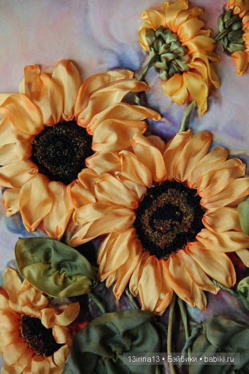 Вышивание картин шёлковыми лентами (3часть)