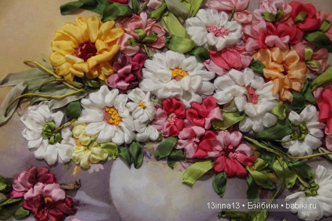 Вышивание картин шёлковыми лентами (3часть)