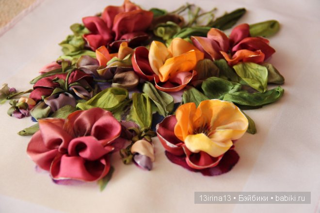 Вышивание картин шёлковыми лентами (3часть)