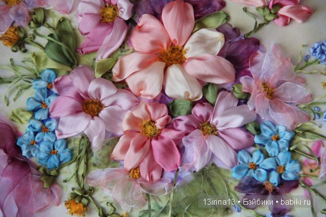 Вышивание картин шёлковыми лентами (3часть)