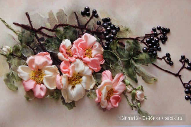 Вышивание картин шёлковыми лентами (3часть)