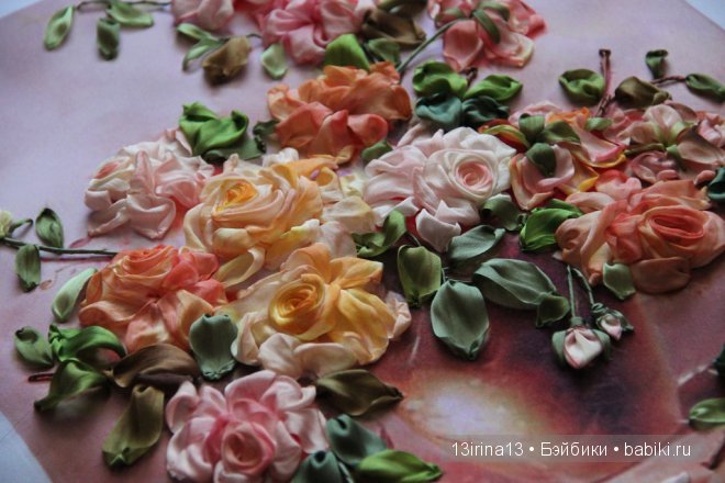 Вышивание картин шёлковыми лентами (3часть)