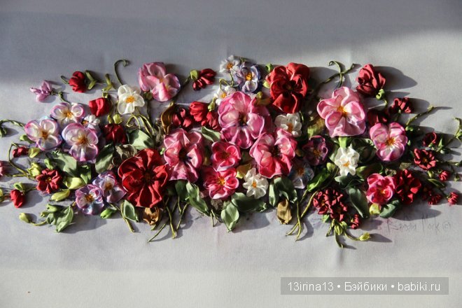 Вышивание картин шёлковыми лентами (3часть)