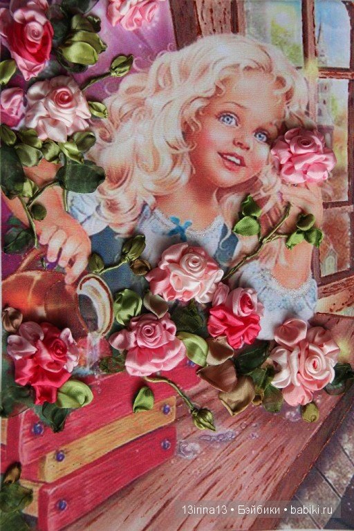 Вышивание картин шёлковыми лентами (3часть)