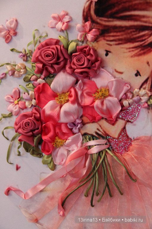 Вышивание картин шёлковыми лентами (3часть)