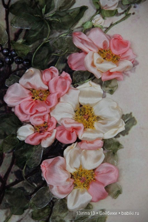 Вышивание картин шёлковыми лентами (3часть)