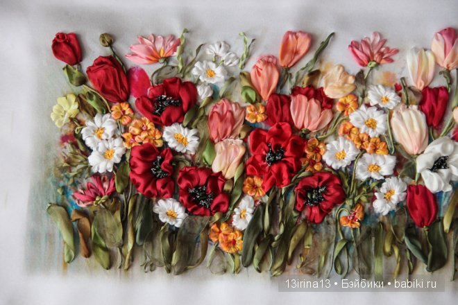 Вышивание картин шёлковыми лентами (3часть)