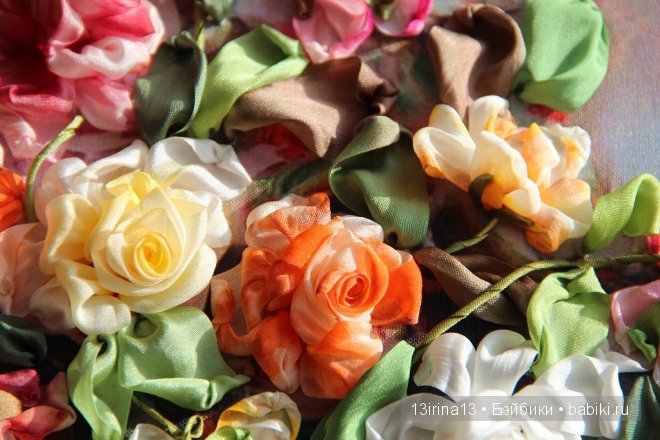 Вышивание картин шёлковыми лентами (3часть)