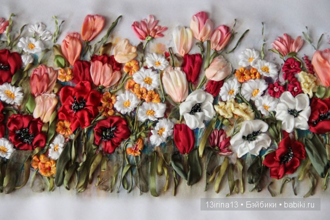 Вышивание картин шёлковыми лентами (3часть)