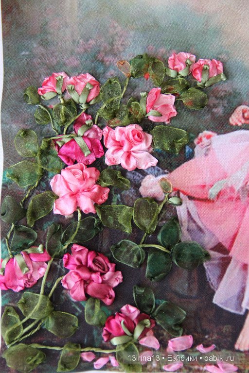 Вышивание картин шёлковыми лентами (3часть)