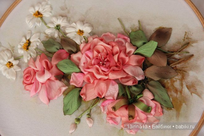 Вышивание картин шёлковыми лентами (3часть)