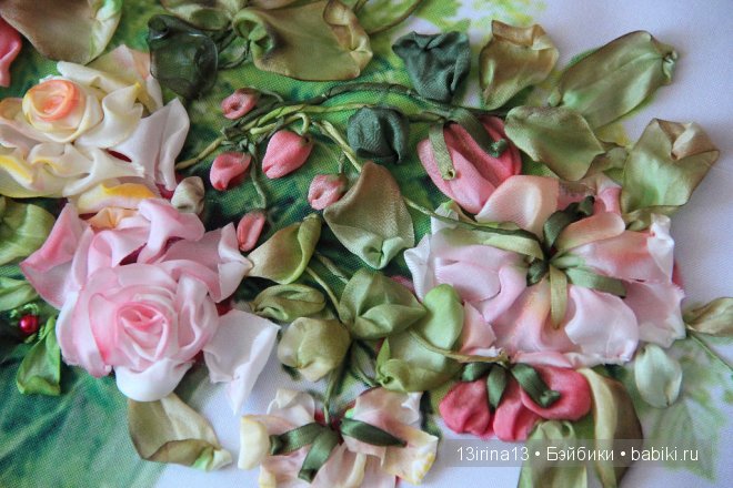 Вышивание картин шёлковыми лентами (3часть)