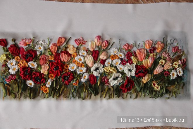 Вышивание картин шёлковыми лентами (3часть)