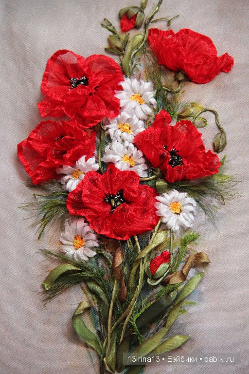 Вышивание картин шёлковыми лентами (3часть) (фото 7)