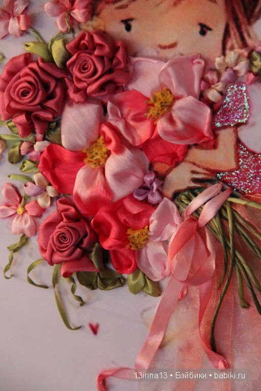 Вышивание картин шёлковыми лентами (3часть)