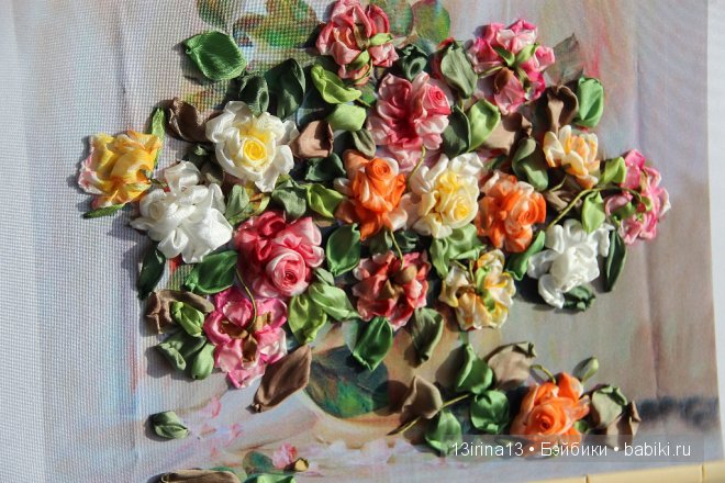 Вышивание картин шёлковыми лентами (3часть)