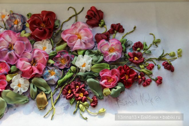 Вышивание картин шёлковыми лентами (3часть)