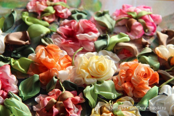 Вышивание картин шёлковыми лентами (3часть)