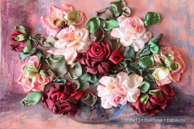 Вышивание картин шёлковыми лентами (3часть)