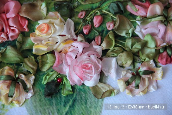 Вышивание картин шёлковыми лентами (3часть)