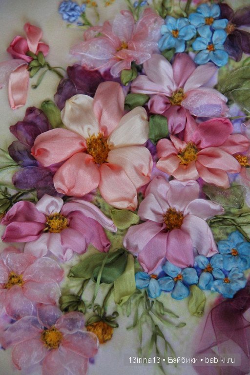 Вышивание картин шёлковыми лентами (3часть)