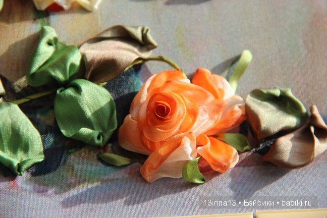 Вышивание картин шёлковыми лентами (3часть)