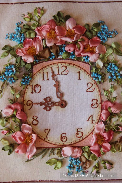 Вышивание картин шёлковыми лентами (3часть)