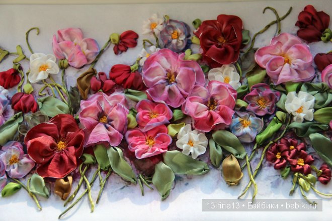 Вышивание картин шёлковыми лентами (3часть)