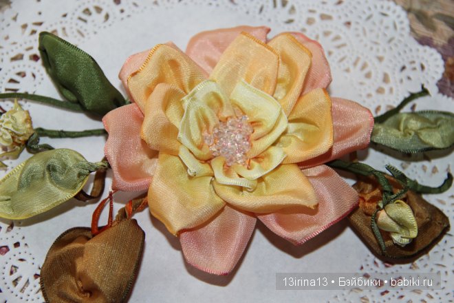 Вышивание картин шёлковыми лентами (3часть)